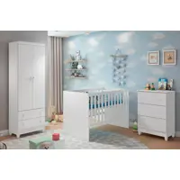 Quarto de Bebê Completo com Berço + Guarda-Roupa + Cômoda Carolina Baby Lívia em oferta na Magazine Luiza