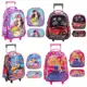 Kit Mochila Escolar Infantil de Rodinhas Menina Menino Bolsa Resistente Impermeável Com Lancheira e em oferta