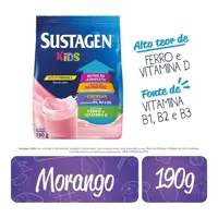 Complemento Alimentar Sustagen Kids Sachê Morango 190g em oferta na Amazon