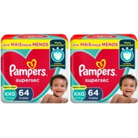 Imagem da promoção Kit Fralda Pampers Supersec Noturno - Tam. XXG + de 14kg 128 Unidades