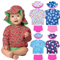 Imagem da promoção Kit Blusa com Proteção Solar UV50 + Tapa Fralda + Chapéu Bebê e Infantil Moda Praia Meninas - Biquín