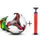 Kit Bola de Futebol + Bomba de Ar Manual Portátil Para Encher Bola Tamanho Oficial Couro Sintético C em oferta