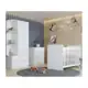 Quarto de Bebê Completo com Guarda-roupa Berço e Cômoda Henn Labirinto Branco em oferta