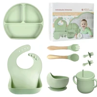 Imagem da promoção 8PCS Talheres Conjunto De Silicone do Bebê Prato De Jantar Para Bebês Com Tigela De ventosa