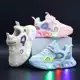 tênis infantis meninos estudantes casuais sapatos de placa alta meninas sapatos de bebê LED luz em oferta