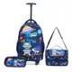 Kit Mochila de Rodinha Estojo Lancheira Térmica Astronauta Infantil Menino Resistente em oferta