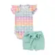 Conjunto Body Canelado Curto Menina - Xadrez Tie Dye - Ame Kids em oferta