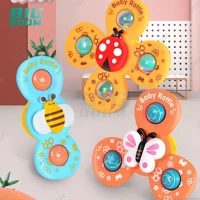 Imagem da promoção 3 Pcs Baby Bath Toy Suction Cup Teether Spinner Top Brinquedos Giratórios Para Crianças