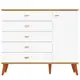 Cômoda Infantil Bartira Ternura com 5 Gavetas e 1 Porta - 106,8cm de largura - Branco Wood em oferta