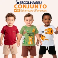 Imagem da promoção Conjunto Bebê Masculino Menino Infantil Verão Manga Curta Tamanho 1 ao 8 - Roupa para Bebê Masculino