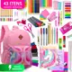 Kit Material Escolar Feminino Completo Com Sem Mochila Feminina Material Estojo Escolar Menina Rosa em oferta