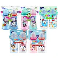 Imagem da promoção Kit 2 Copos Infantil Transição Lillo 300ml Disney Mickey Patrulha Canina Galinha Pintadinha