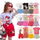 Kits Roupa Menina Infantil Personagens Verão Conjunto Feminino Calor Barbie Minnie Stitch 2 ao 10 em oferta