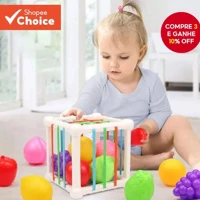 Imagem da promoção Cubo Classificador De Forma Montessori Com Frutas Coloridas Para Desenvolvimento De Habilidades Moto