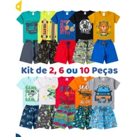 Imagem da promoção Kit de 2, 6 ou 10 Peças Roupas Infantil Menino Premium Conjunto Criança Masculino
