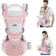 Canguru Ergonômico Para Bebe com Alça De Transporte Multifuncional 6 e 1, idade 0-36 Meses (Rosa) em oferta