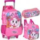 Kit Mochila Infantil Carrinho Rodinha Menina Gatinha Nini em oferta