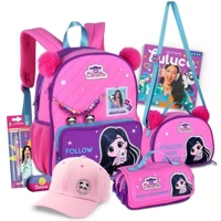 Imagem da promoção Kit Mochila Estojo Lancheira Térmica Luluca Infantil Youtuber Meninas Coleção 2026