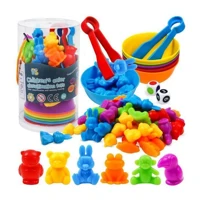 Imagem da promoção Brinquedo Educativo Montessori Animais Silicone Sensorial Bebê, Cores, Encaixe e Contagem Infantil
