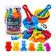 Brinquedo Educativo Montessori Animais Silicone Sensorial Bebê, Cores, Encaixe e Contagem Infantil em oferta
