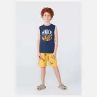 Conjunto Regata Infantil Menino Curto Com Estampa E Bermuda em oferta na Mercado Livre