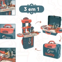 Imagem da promoção Maleta de Ferramentas Infantil 3 em 1 Multi Montagens Brinquedo Faz de Conta