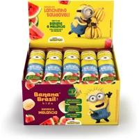 Imagem da promoção Banana Brasil Display Barra De Frutas Banana Kids Minions Sabor Melancia C/ 20 Unid. De 22G (440G)