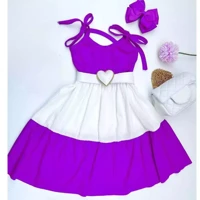 Imagem da promoção Vestido Infantil menina três maria Roxo e Branco