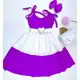 Vestido Infantil menina três maria Roxo e Branco em oferta