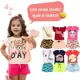 Kit Sortido 12 Peças de Roupas Infantil Menina - 6 Camisetas + 6 Bermudas em oferta