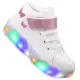 Tenis Feminino Infantil Botinha Borboleta De Led Meninas Cano Alto com Luzinha Linkito em oferta