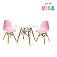 Imagem da promoção Kit Mesa Branca Infantil 60CM + 2 Cadeiras