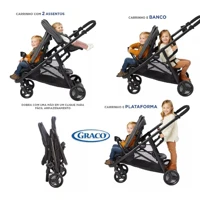 Imagem da promoção Carrinho Passeio para Gêmeos ou 2 bebês Ready2Grow LX 2.0 CZ Graco