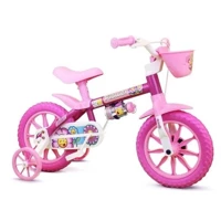 Imagem da promoção Bicicleta Infantil Nathor Flower Aro 12 Freio Tambor Cor Rosa Com Rodas De Treinamento