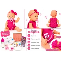 Imagem da oferta Bebe reborn Boneca estilo reborn Meu Bebezinho 1049 ED1 Brinquedos mamadeira magica fralda chupeta n