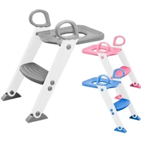 Imagem da promoção Assento Redutor Infantil Vaso Sanitário Privada Com Escada Trono Troninho (Cinza)