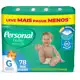 Fralda Personal Baby Protect&Sec G 78 unidades em oferta