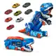 Caminhão Dinossauro Pista Com Carrinhos Maleta Transporte Cor Azul em oferta
