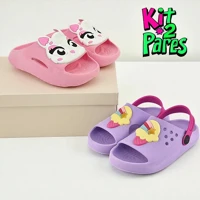 Imagem da promoção Kit 2 Pares Chinelo Sandália Menina Infantil