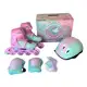 Patins Infantil Feminino 2 Em 1 Inline Triline +kit Protecao em oferta