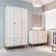 Quarto de Bebê Lígia Guarda Roupa 3 Portas Cômoda Infantil com Porta Branco Carolina Baby em oferta