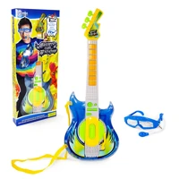 Imagem da promoção Guitarra Infantil Musical Azul Com Microfone De Palco Brinquedo Educativo Canta e Toca Luz Som