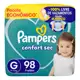 Fraldas Pampers Confort Sec G 98 unidades em oferta