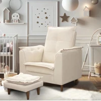 Imagem da promoção Poltrona de Amamentação com Puff Isabella ISA ESTOFADOS