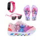 Kit Tênis Com Led Stitch Rosa com Chinelo, Relógio e Óculos em oferta