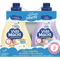 Imagem da promoção Kit Vida Macia (Lava Roupas e Amaciante - Glicerina e Camomila) 2 x 1L
