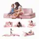 Sofá de Brincar Infantil Montessori Rosa Sofá Modular 4 Peças Fácil Montagem Macio e Maleável em oferta