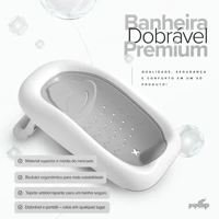 Imagem da promoção Banheira Dobrável Portátil com Encosto para Bebê 2 em 1 Redutor PipDip