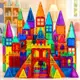 Blocos de Montar Magnéticos com 34 Peças - Brinquedo Educativo Infantil - Construção - Blocos Colori em oferta