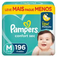 Fralda Pampers Confort Sec M 196 Unidades em oferta na Amazon